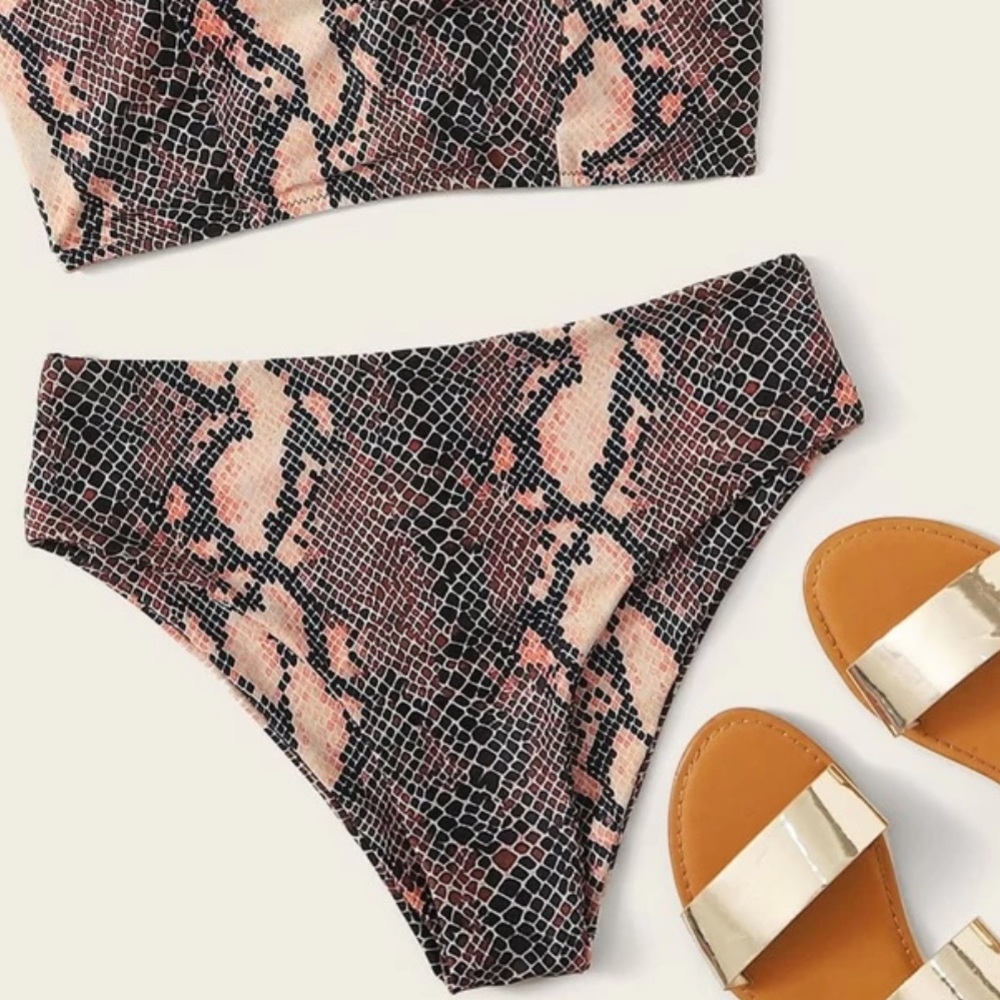 SHEIN snakeskin bikini bottom